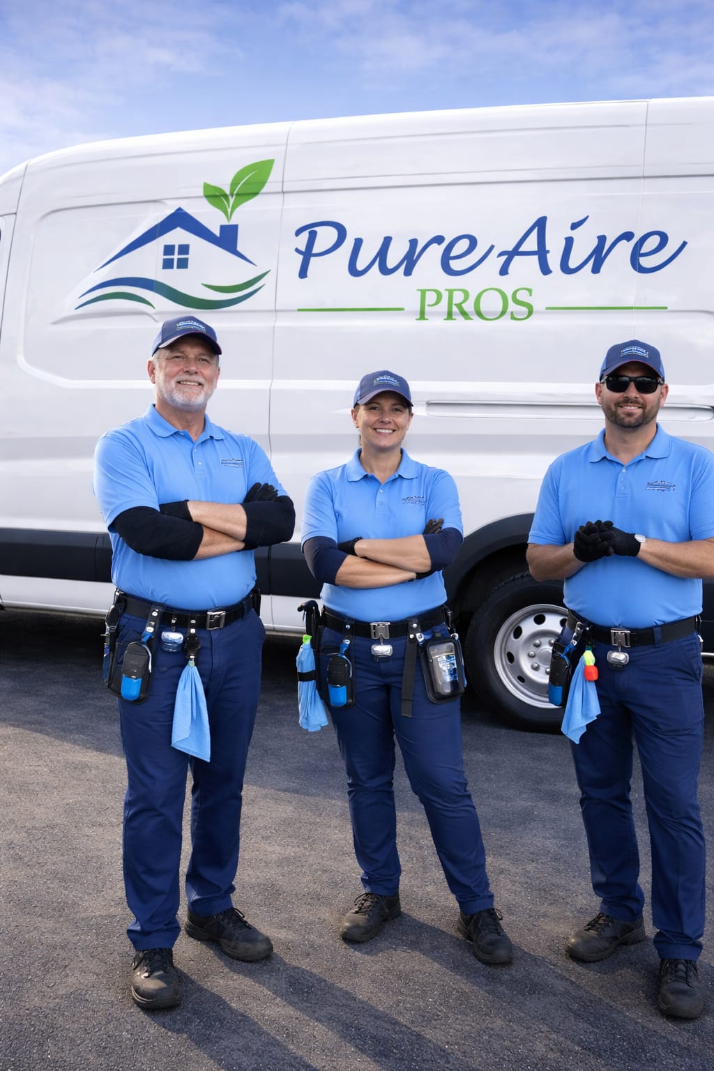 Pure Air Duct & HVAC Cleaning certified team in Bradenton FL with branded service van — cleaner air healthier home